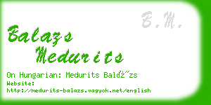 balazs medurits business card